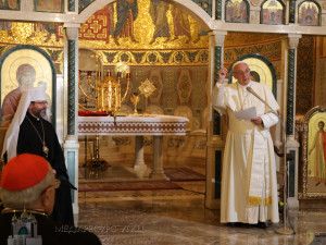 Pope Francis in St. Sophia Greek Catholic Cathedral in Rome
