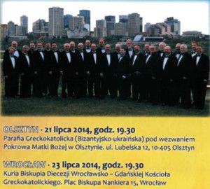 Koncert ukraińskiej muzyki chóralnej w Olsztynie i Wrocławiu