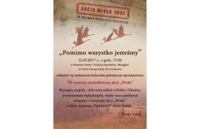 Zaproszenie do Krakowa na upamiętnienie 70 rocznicy akcji „Wisła”