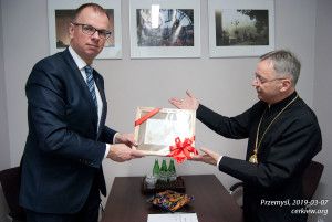 Spotkanie Metropolity i Arcybiskupa Eugeniusza Popowicza z Prezydentem Przemyśla Wojciechem Bakunem
